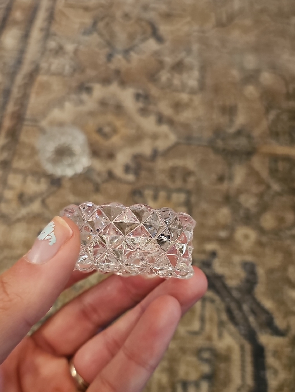 SALE! EAPG Salt Dip (CELLAR) Set With Diamond Point Pattern - Picture 8 of 10